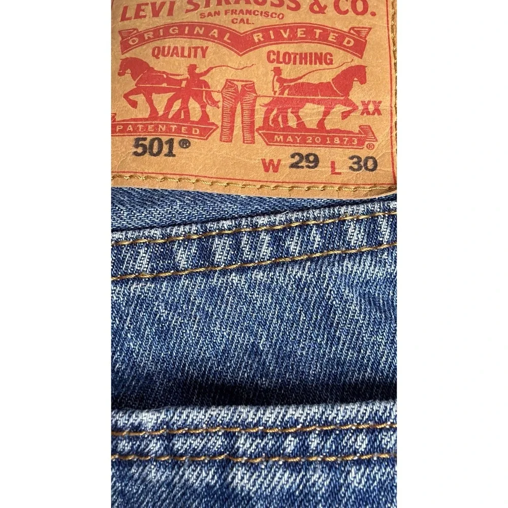 Levi's 501 Original Fit Straight Leg Button Fly Jeans Medium Wash 29x30